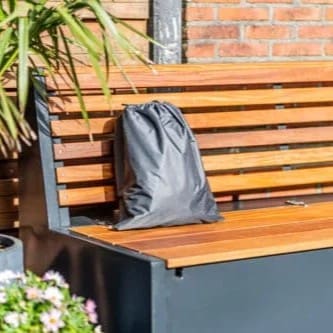 Tuinbank met rugleuning en opbergruimte - Cortenstaal - Afbeelding 18