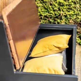 Tuinbank met rugleuning en opbergruimte - Cortenstaal - Afbeelding 26