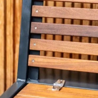 Tuinbank met rugleuning en opbergruimte - Cortenstaal - Afbeelding 31