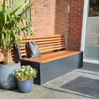 Alternative view of Tuinbank met opbergruimte - Aluminium